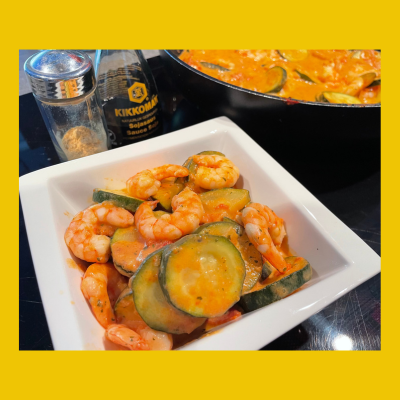 Curry de crevettes aux courgettes